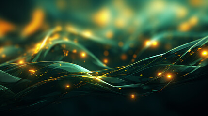 Gold and green astigmatism wave abstract art background
