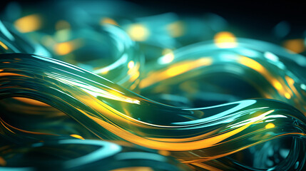 Gold and green astigmatism wave abstract art background
