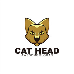 cat head mascot logo vector design