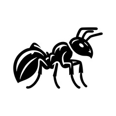 Black ant logo design. Vector illustration of a black silhouette ant