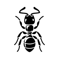 Black ant logo design. Vector illustration of a black silhouette ant