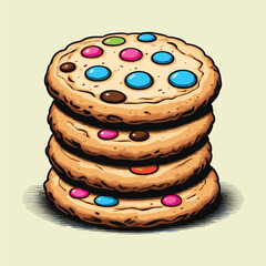There are a lot of cookies stacked up on top of each other generative ai