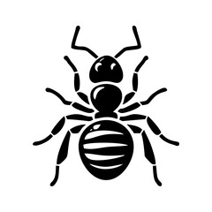 Black ant logo design. Vector illustration of a black silhouette ant