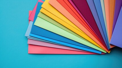 Color Papers on an Empty Background