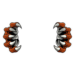 Tiger claw mascot logo design