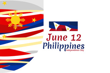 June 12, Independence Day. National day of Philippines Vector illustration. Suitable for greeting card, poster and banner.