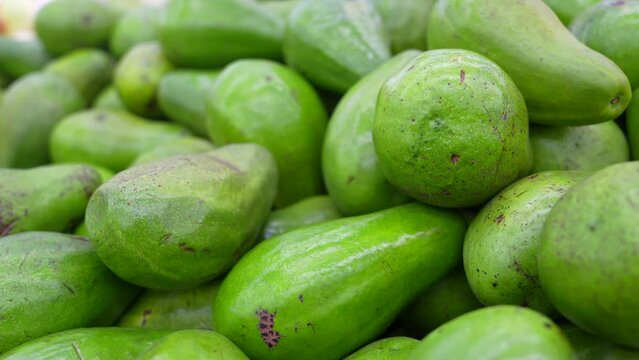 Fresh Native Avocados From Colombia. Close Up