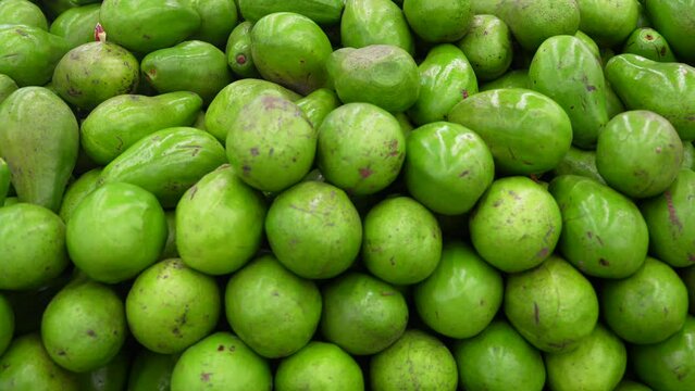 Fresh Native Avocados From Colombia. Wide Shot