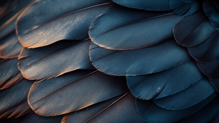 Colorful feathers arranged in rows, parrot feathers	

