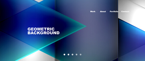 Fototapeta premium Flowing bright neon gradients geometric abstract background with triangles and lines. Fluid color pattern of color liquid gradient background for wallpaper, banner, background, card, landing page