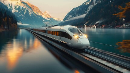 The seamless integration of speed and eco-friendliness makes this train a model for future transportation.