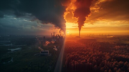 This powerful visual metaphor highlights the urgent need to shift from fossil fuels to renewable energy sources.
