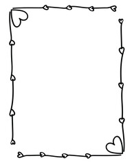 Frame with decorative outline hearts