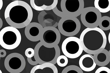Seamless Geometric Pattern with Black and White Circles