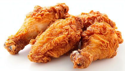 Closeup image showcasing a mouthwatering selection of golden fried chicken pieces, ideal for national fried chicken day celebrations or any culinary content