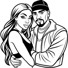 a-black-and-white-coloring-page-of-a-couple-huggin