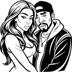 a-black-and-white-coloring-page-of-a-couple-huggin