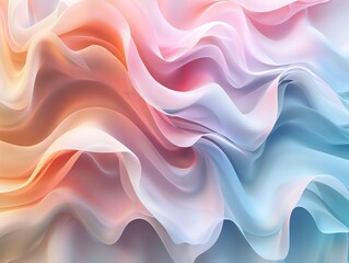 Obraz premium Fluid abstract shapes in pastel colors, soft gradients and gentle curves creating a calming visual effect