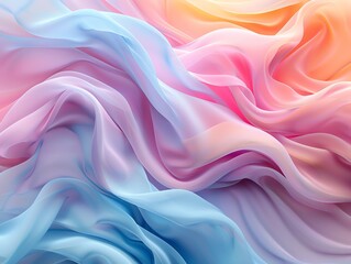 Obraz premium Fluid abstract shapes in pastel colors, soft gradients and gentle curves creating a calming visual effect