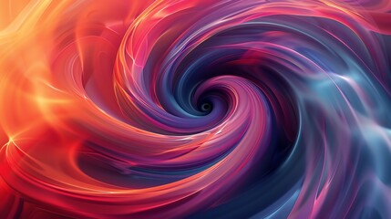 Vibrant abstract spiral, dynamic colors and flowing lines creating a hypnotic effect