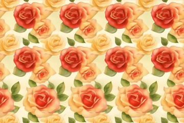 Seamless Watercolor Rose Pattern background