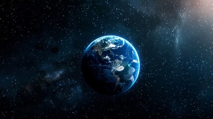 portrait of planet earth  horizon in space