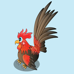 MobileThe cute cartoon design of the short-legged Bantam chicken is suitable for educating children