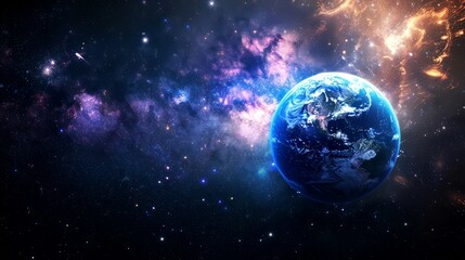 Obraz premium portrait of planet earth horizon in space