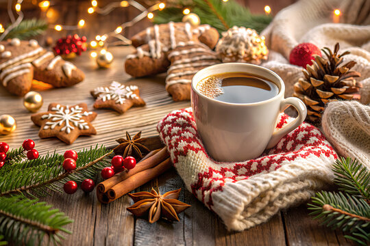 Christmas and winter cozy background