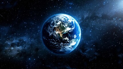 Naklejka premium portrait of planet earth horizon in space