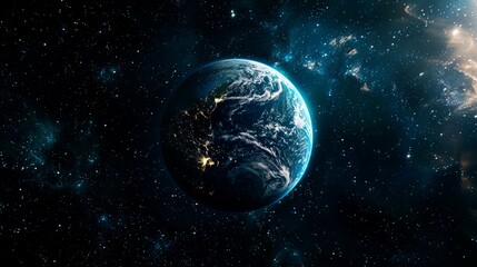 Obraz premium portrait of planet earth horizon in space