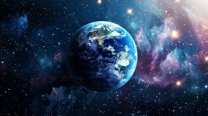 Fototapeta premium portrait of planet earth horizon in space