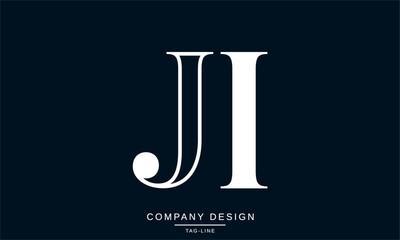 JI, IJ Abstract Letters Logo Monogram Design Font Icon Vector Initials