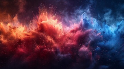 Cosmic clash: abstract nebula concept