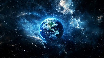 Fototapeta premium portrait of planet earth horizon in space