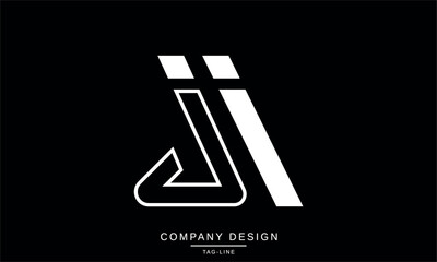 JI, IJ Abstract Letters Logo Monogram Design Font Icon Vector Initials