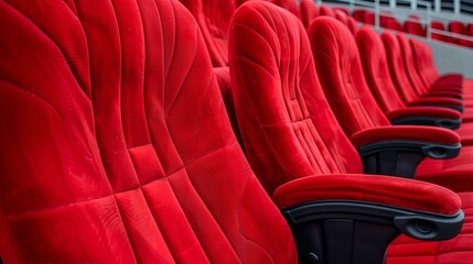 Obraz premium Red stadium seat covers