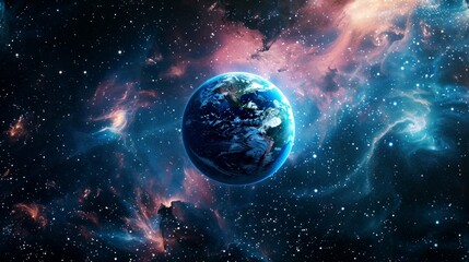 Obraz premium portrait of planet earth horizon in space