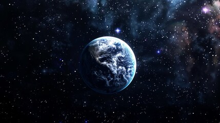 portrait of planet earth  horizon in space