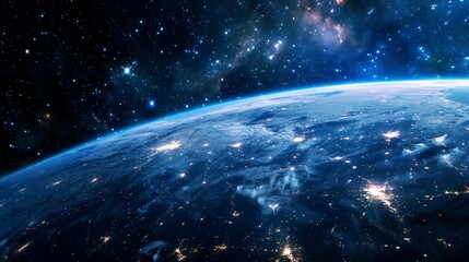 Obraz premium portrait of planet earth horizon in space