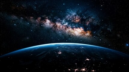 Obraz premium portrait of planet earth horizon in space