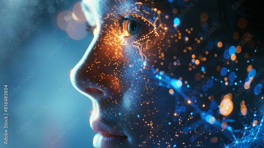 Aufkleber futuristic and innovative imagery ai and automation use of artificial intelligence and automation in