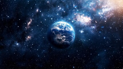 Naklejka premium portrait of planet earth horizon in space