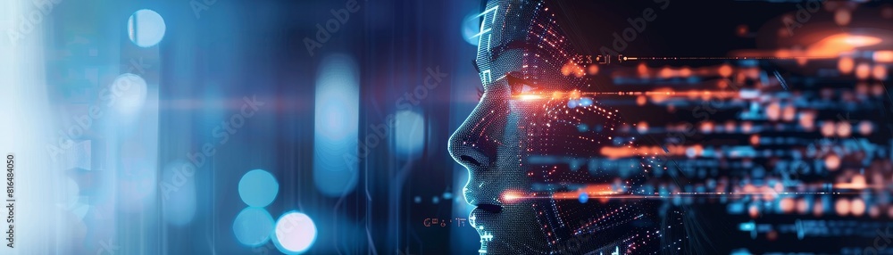 Aufkleber futuristic and innovative imagery ai and automation use of artificial intelligence and automation in