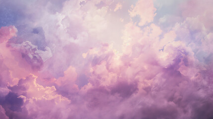 Background of Renaissance Cloud painting: Lilac, Purple, Pink & Rose - Art