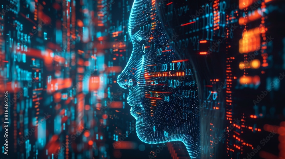 Aufkleber futuristic and innovative imagery ai and automation use of artificial intelligence and automation in