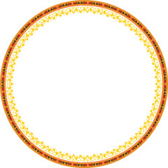 Vector seamless pattern in traditional Old Russian style. Traditional, folk motif. Vector twigs, berries, flowers, leaves.