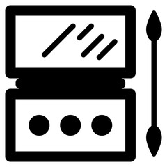 makeup brush beauty skin cosmetic solid glyph