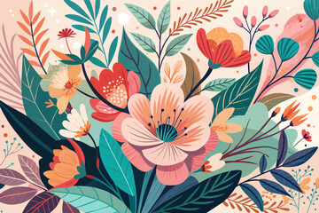 seamless pattern with flowers