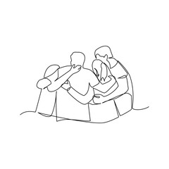 People drawn in line art style